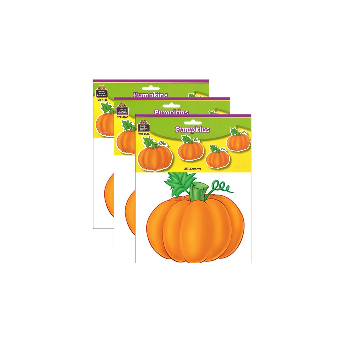 Teacher Created Resources® Pumpkins Accents, 30 Per Pack, 3 Packs