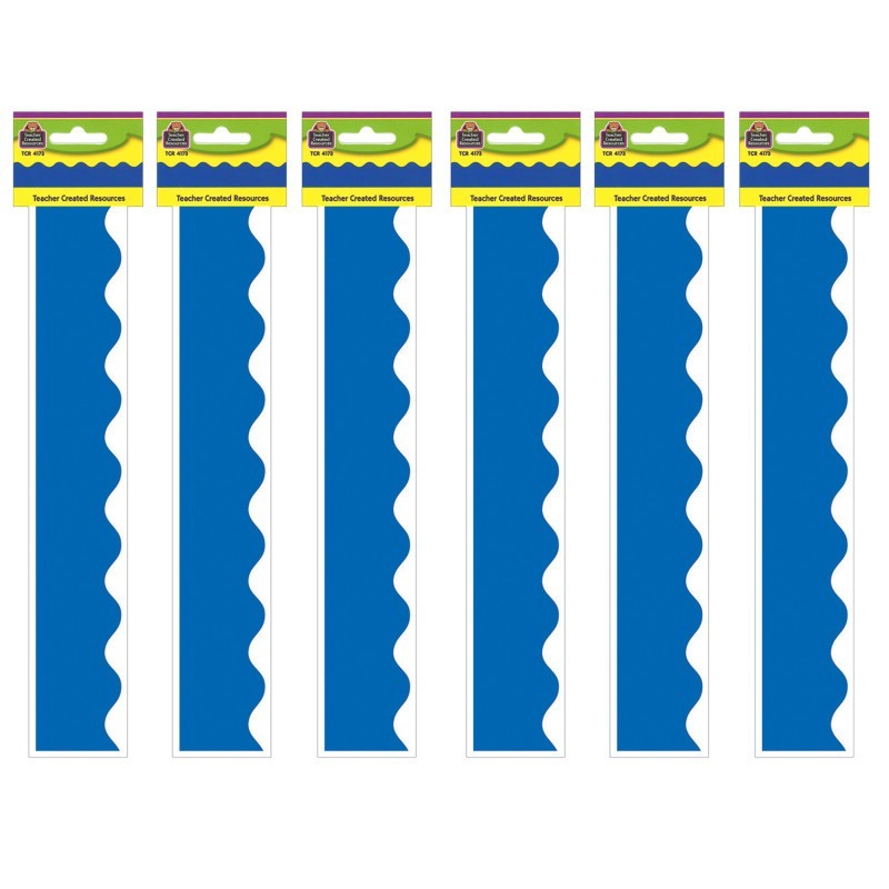 Teacher Created Resources® Blue Scalloped Border Trim, 35 Feet Per Pack, 6 Packs