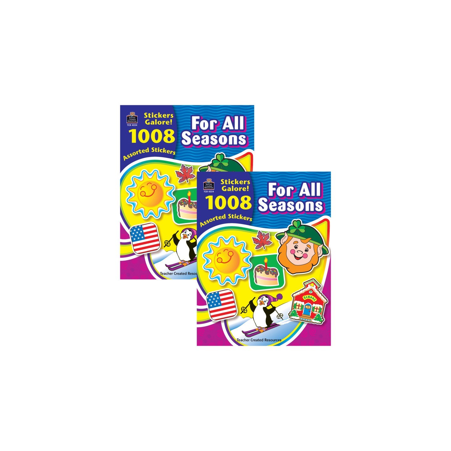 Teacher Created Resources® For All Seasons Sticker Book, 1008 Stickers Per Book, Pack of 2