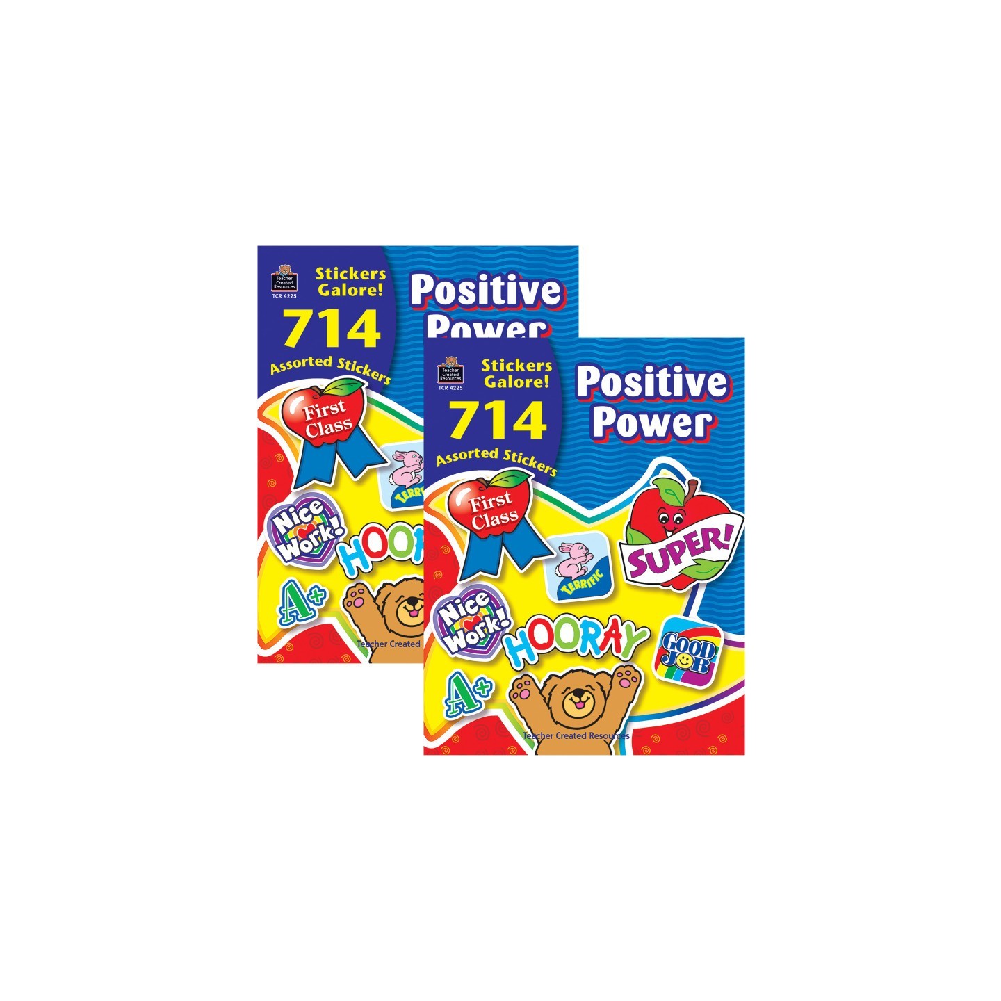 Teacher Created Resources® Positive Power Sticker Book, 714 Stickers Per Book, Pack of 2
