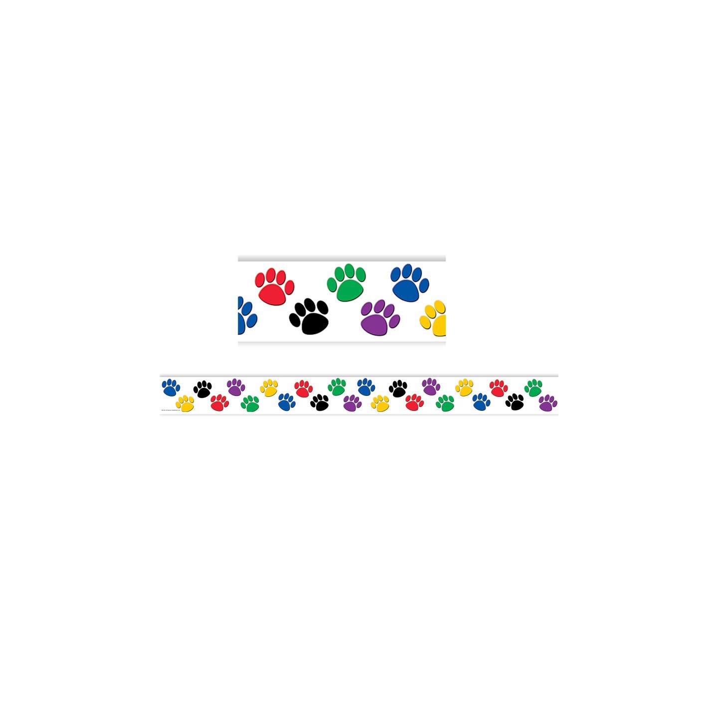 Teacher Created Resources® Colorful Paw Prints Straight Border Trim, 35 Feet
