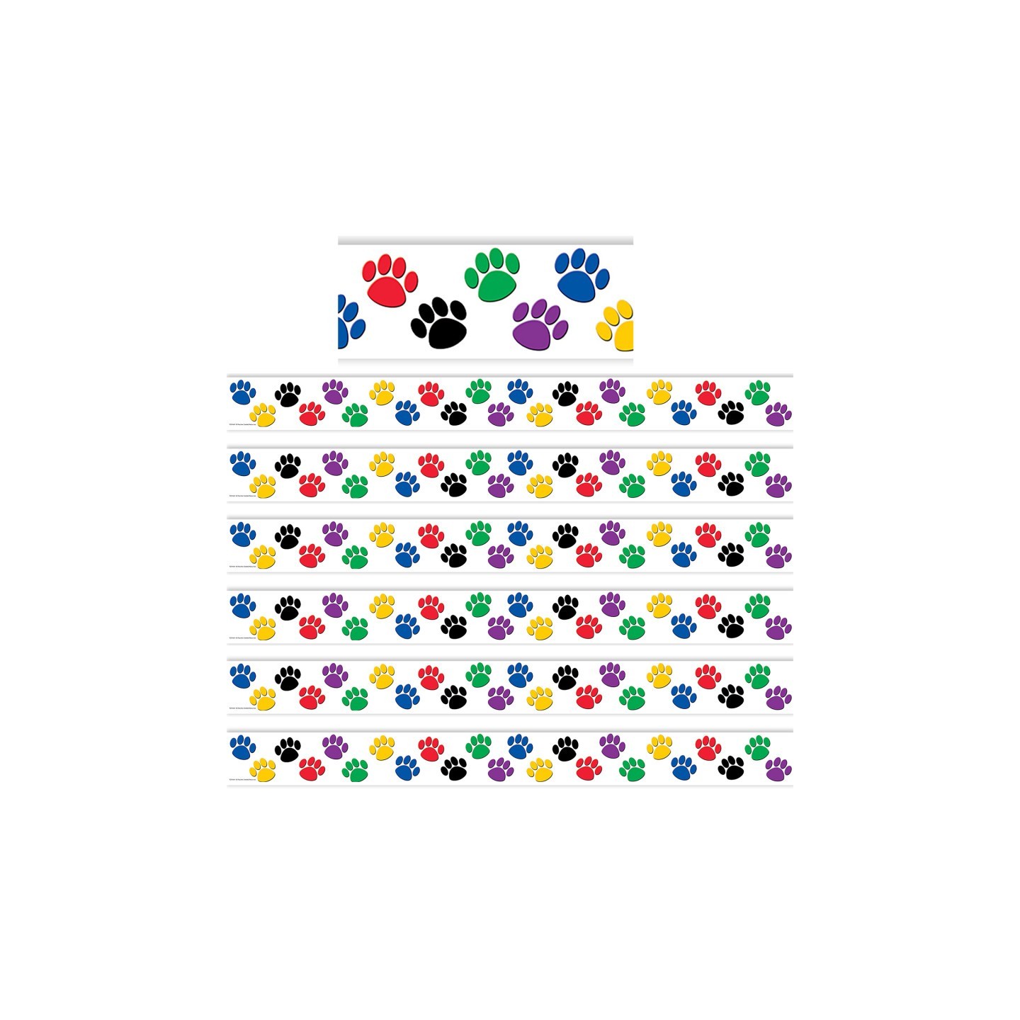 Teacher Created Resources® Colorful Paw Prints Border Trim, 35 Feet Per Pack, 6 Packs