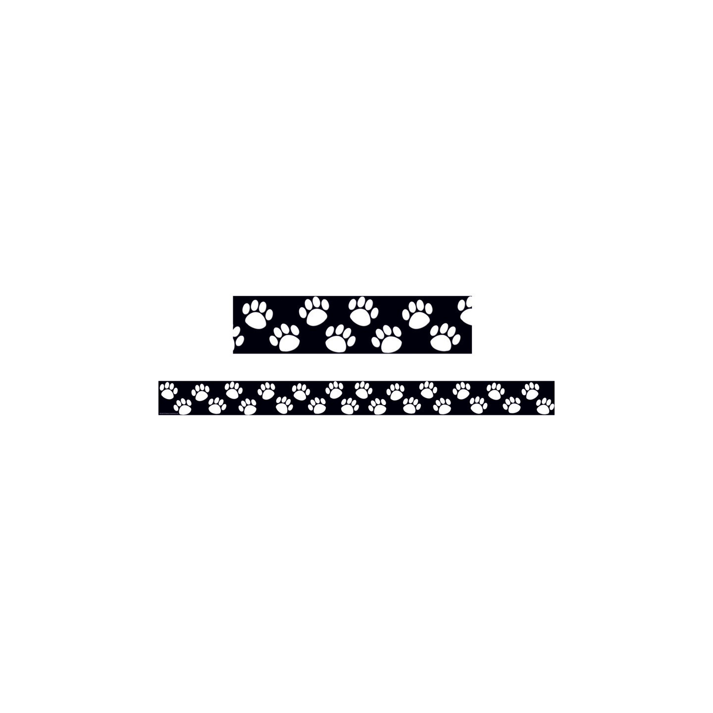 Teacher Created Resources® Black with White Paw Prints Straight Border Trim, 35 Feet