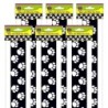 Teacher Created Resources® Black with White Paw Prints Border Trim, 35 Feet Per Pack, 6 Packs