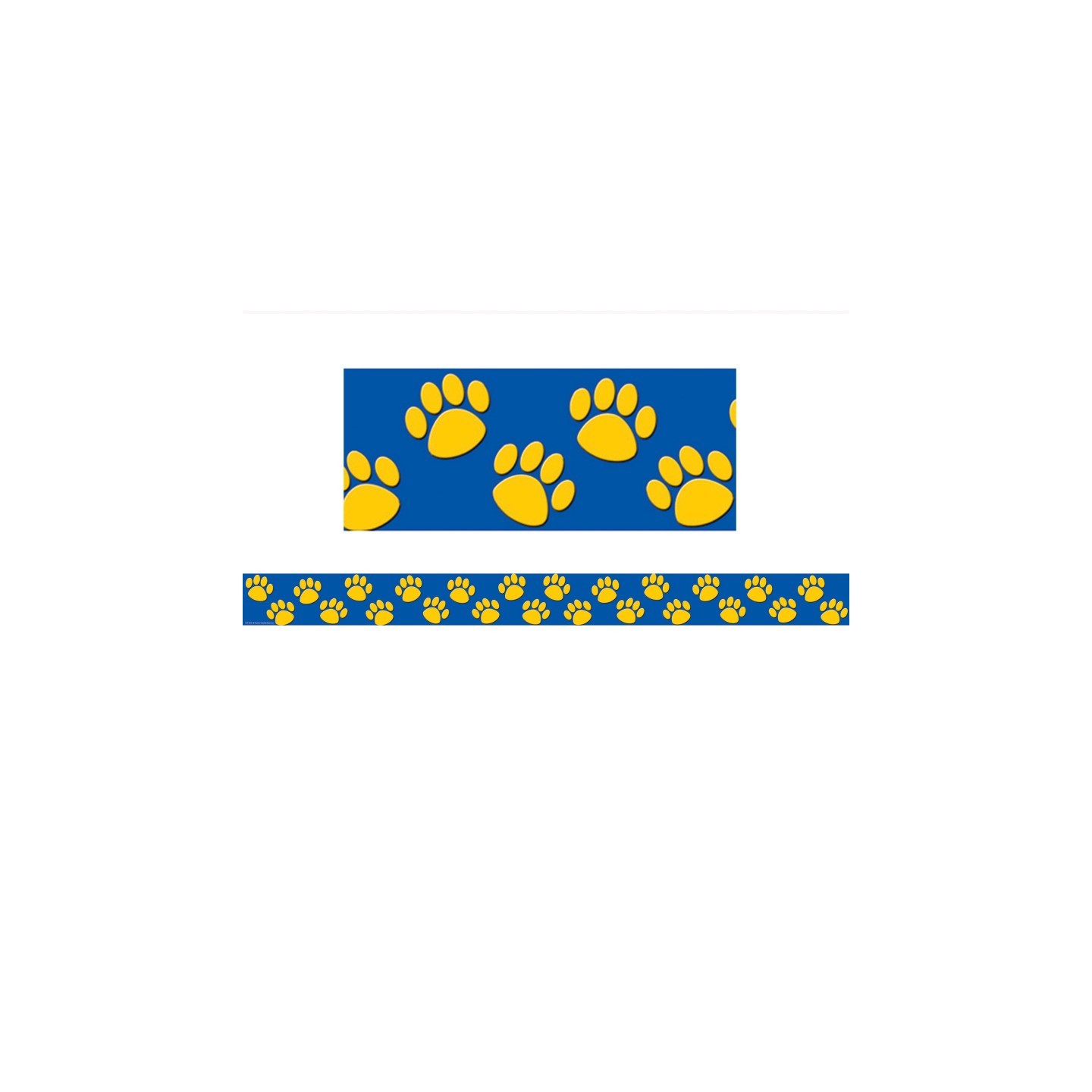 Teacher Created Resources® Gold with Blue Paw Prints Straight Border Trim, 35 Feet