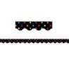 Teacher Created Resources® Multicolor Dots on Black Scalloped Border Trim, 35 Feet
