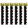 Teacher Created Resources® Multicolor Dots on Black Scalloped Border Trim, 35 Feet Per Pack, 6 Packs