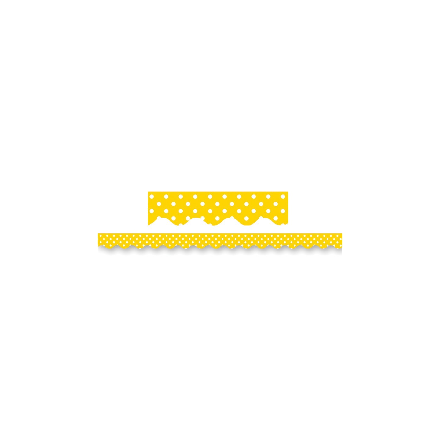 Teacher Created Resources® Yellow Polka Dots Scalloped Border Trim, 35 Feet