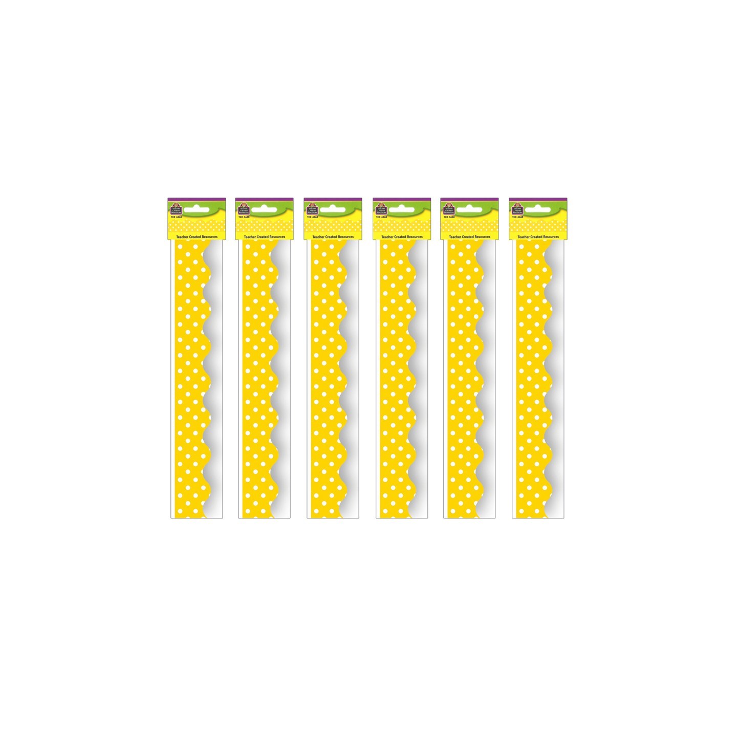 Teacher Created Resources® Yellow Mini Polka Dots Border Trim, 35 Feet Per Pack, 6 Packs