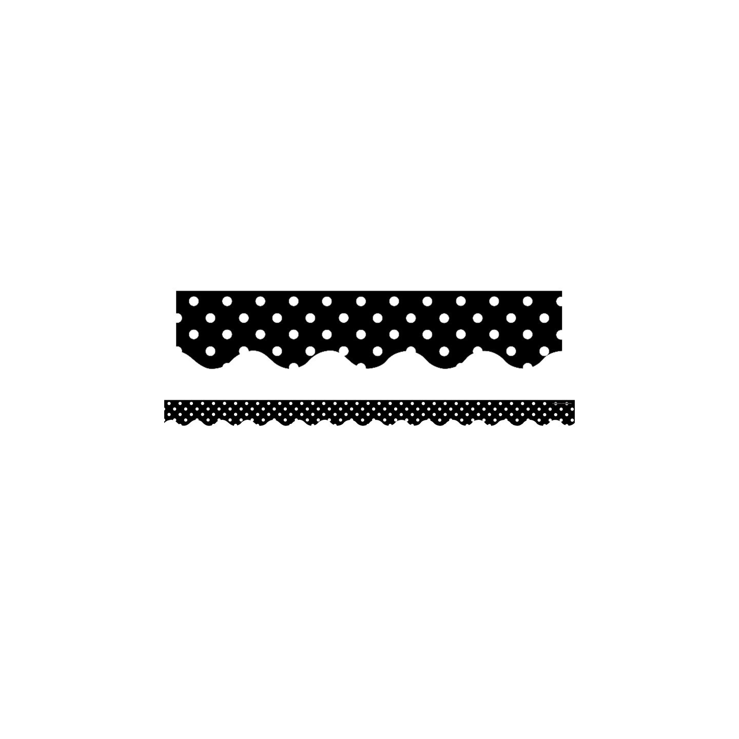 Teacher Created Resources® Black Polka Dots Scalloped Border Trim, 35 Feet