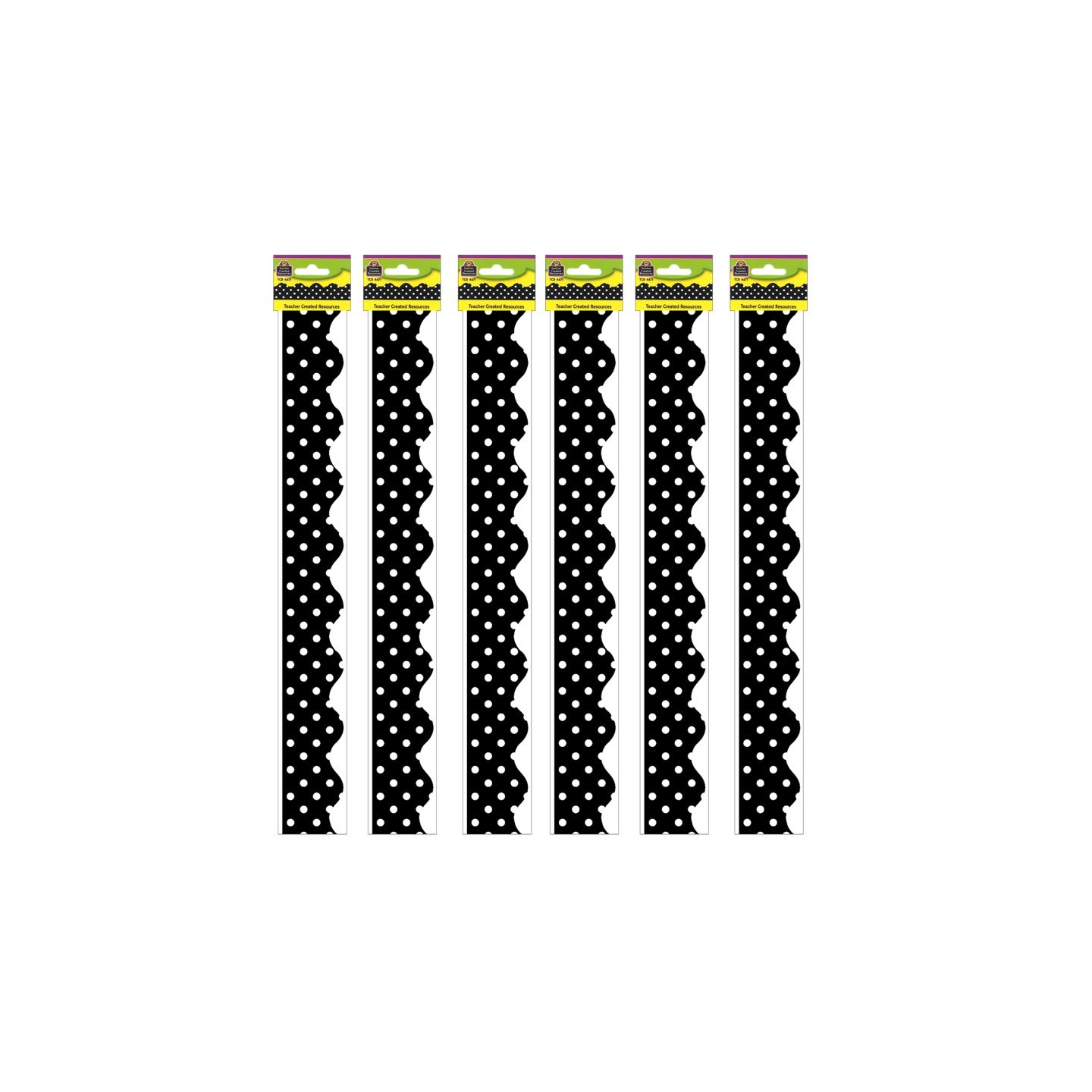 Teacher Created Resources® Black Mini Polka Dots Border Trim, 35 Feet Per Pack, 6 Packs