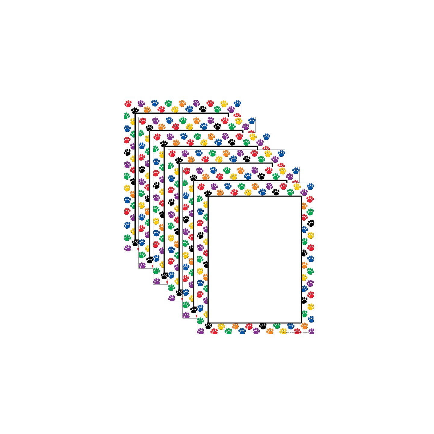Teacher Created Resources® Colorful Paw Prints Computer Paper, 50 Per Pack, 6 Packs