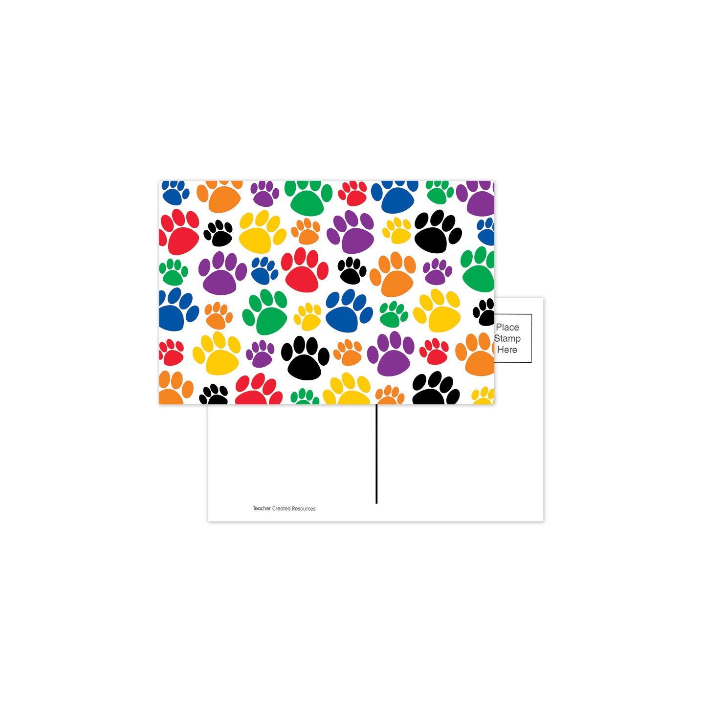 Teacher Created Resources® Colorful Paw Prints Postcards, Pack of 30