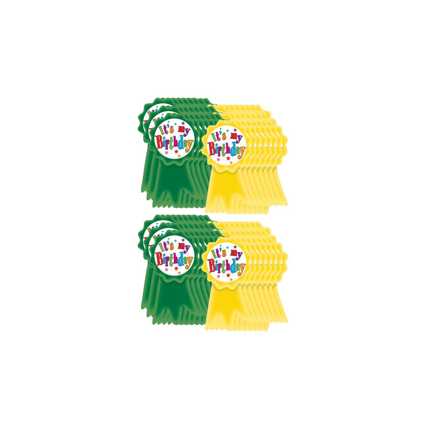 Teacher Created Resources® Birthday Ribbons Wear 'Em Badges, 16 Per Pack, 6 Packs