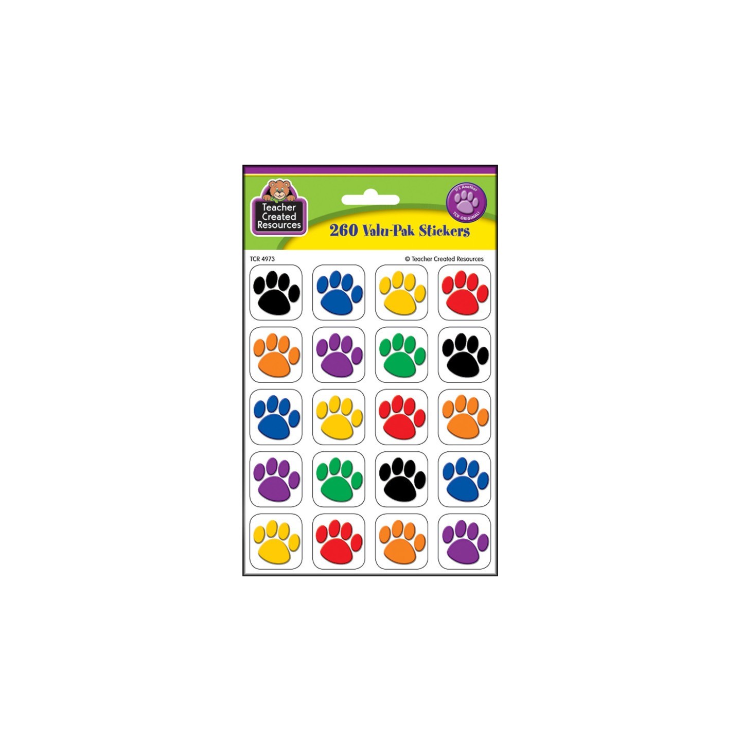 Teacher Created Resources® Colorful Paw Print Stickers Valu-Pak (260 pieces)