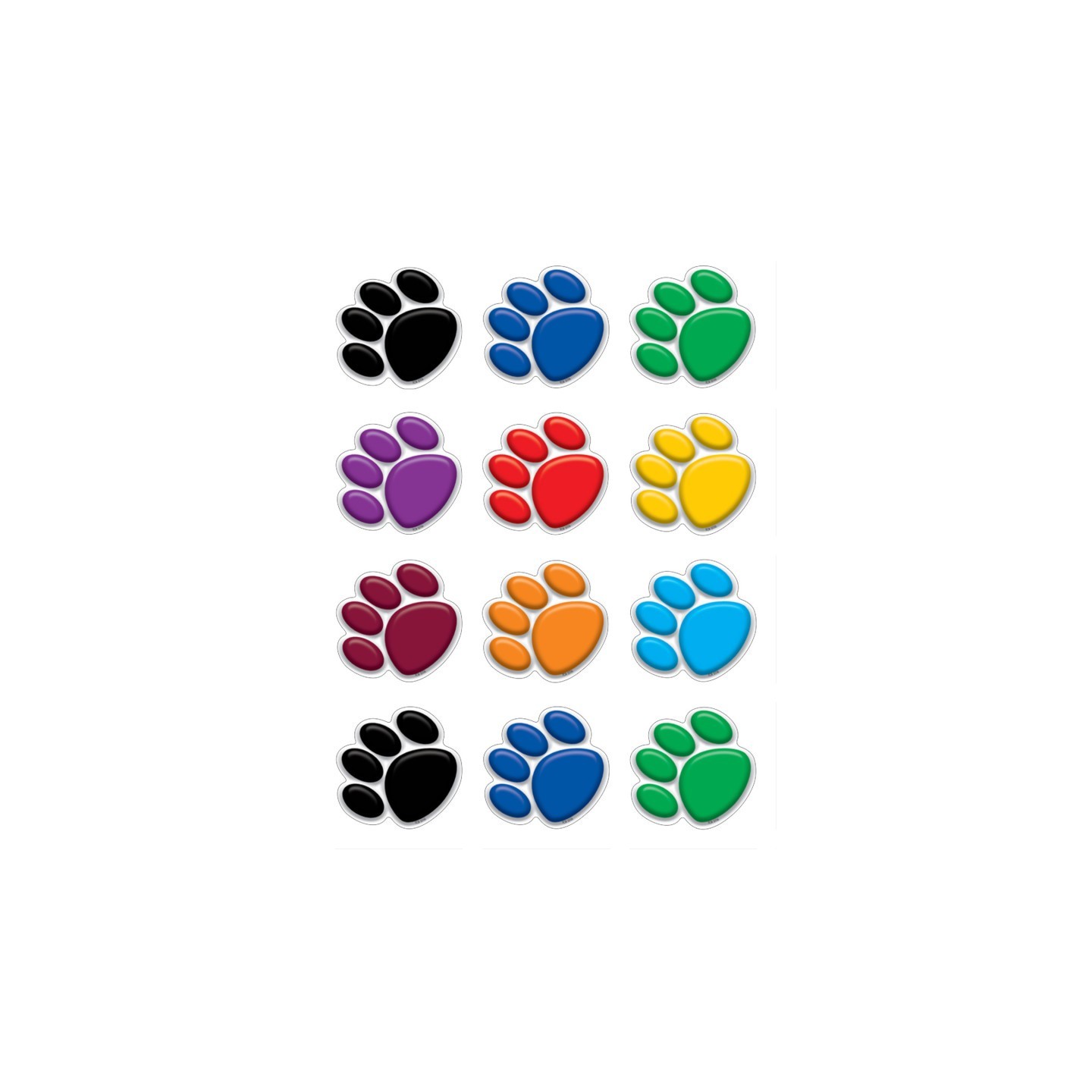 Teacher Created Resources® Colorful Paw Prints Mini Accents, Pack of 36