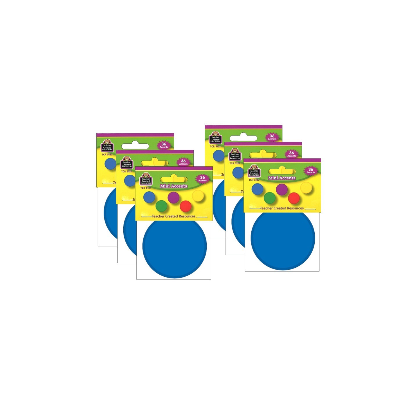 Teacher Created Resources® Colorful Circles Mini Accents, 36 Per Pack, 6 Packs