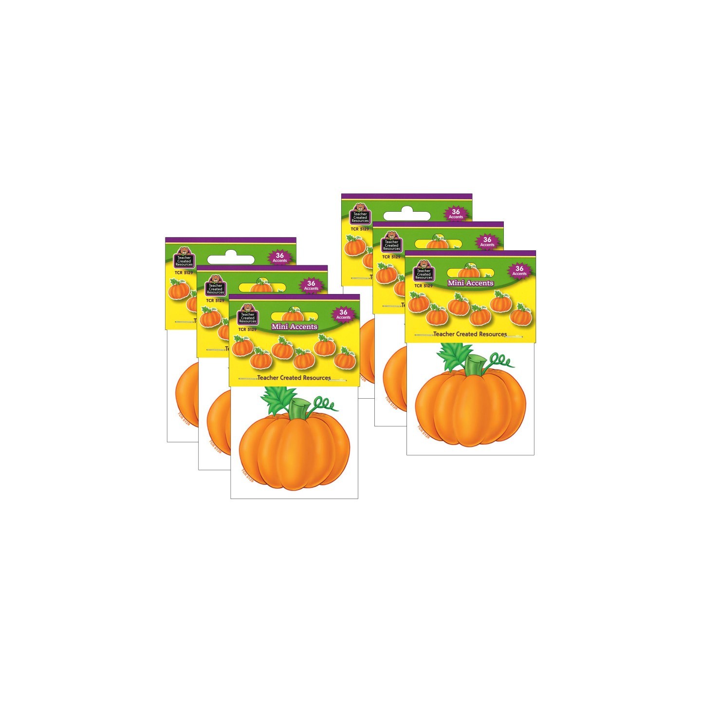 Teacher Created Resources® Pumpkins Mini Accents, 36 Per Pack, 6 Packs