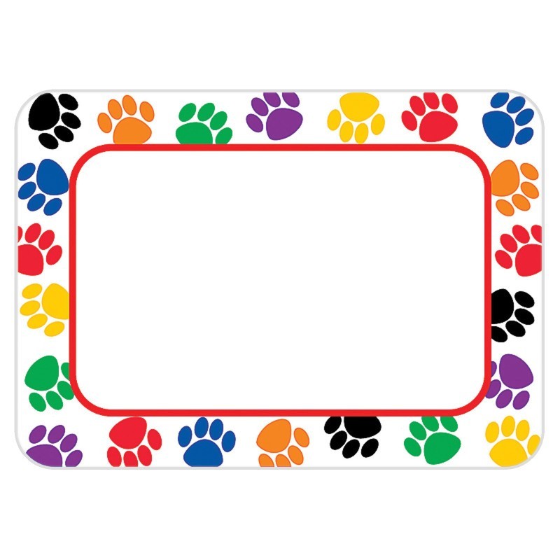 Teacher Created Resources® Colorful Paw Prints Name Tags, Pack of 36