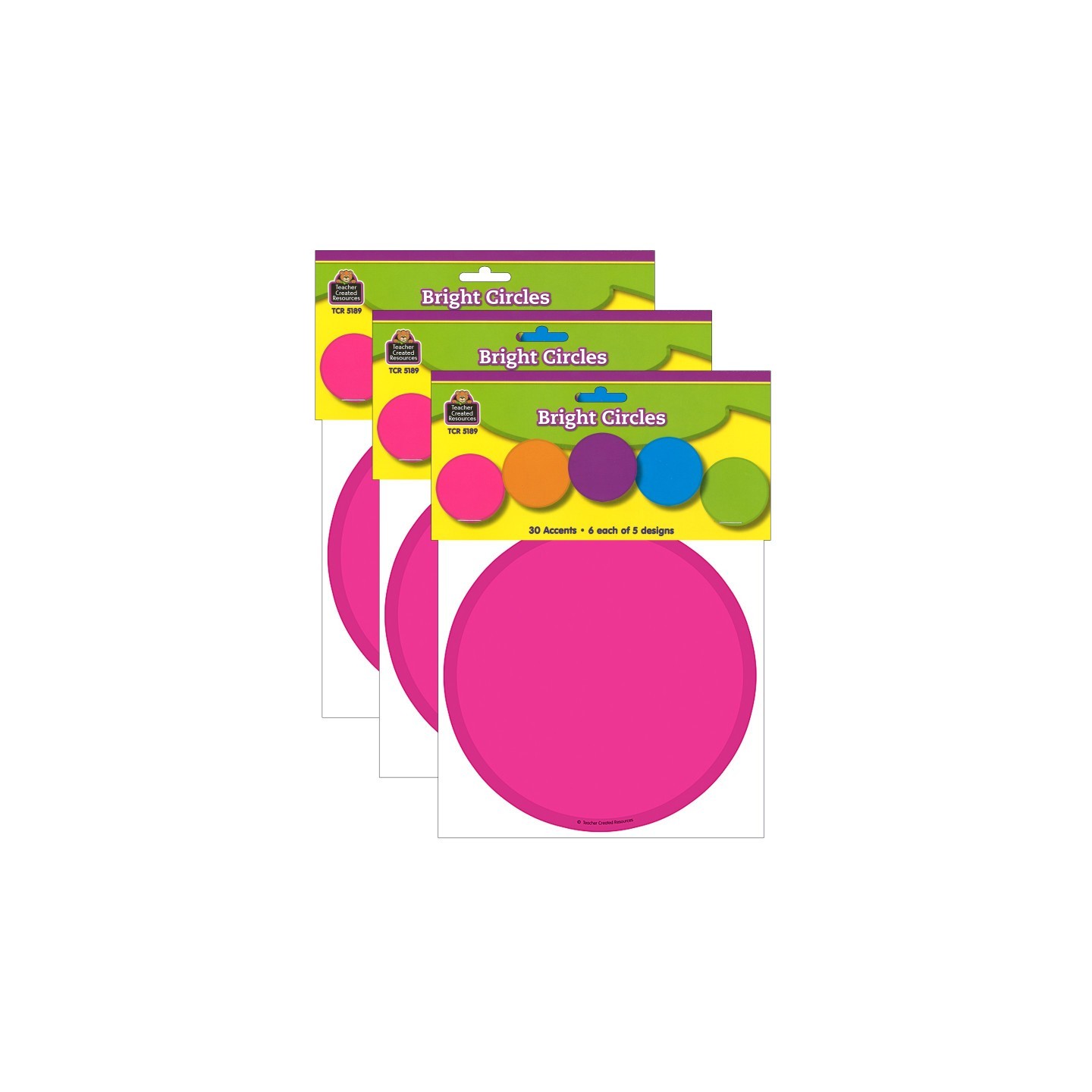 Teacher Created Resources® Bright Circles Accents, 30 Per Pack, 3 Packs