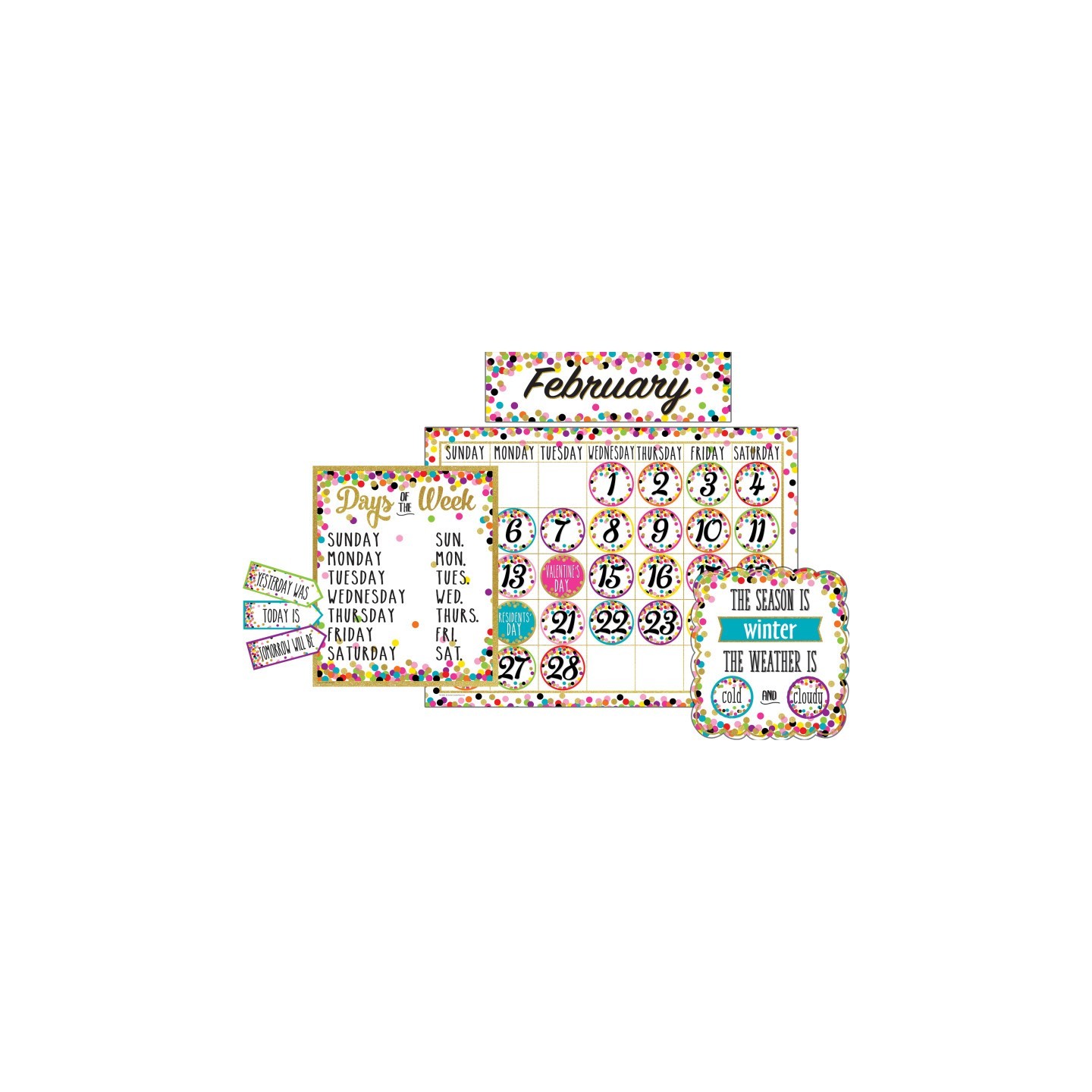 Teacher Created Resources® Confetti Calendar Bulletin Board Display