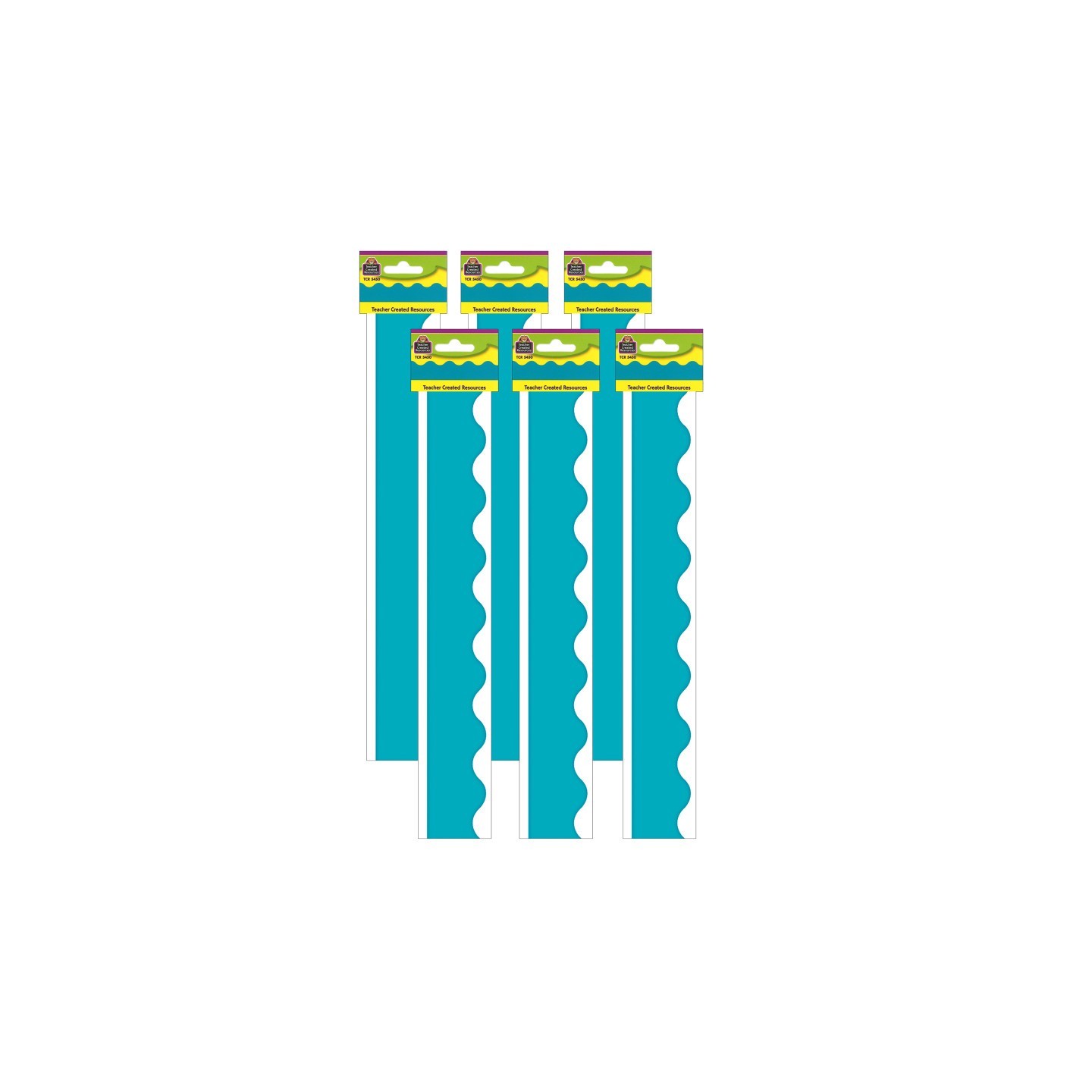 Teacher Created Resources® Teal (solid) Scalloped Border Trim, 35 Feet Per Pack, 6 Packs