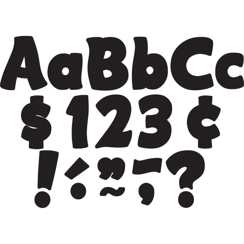 Teacher Created Resources® Black Funtastic 4" Letters Combo Pack, 208 Pieces