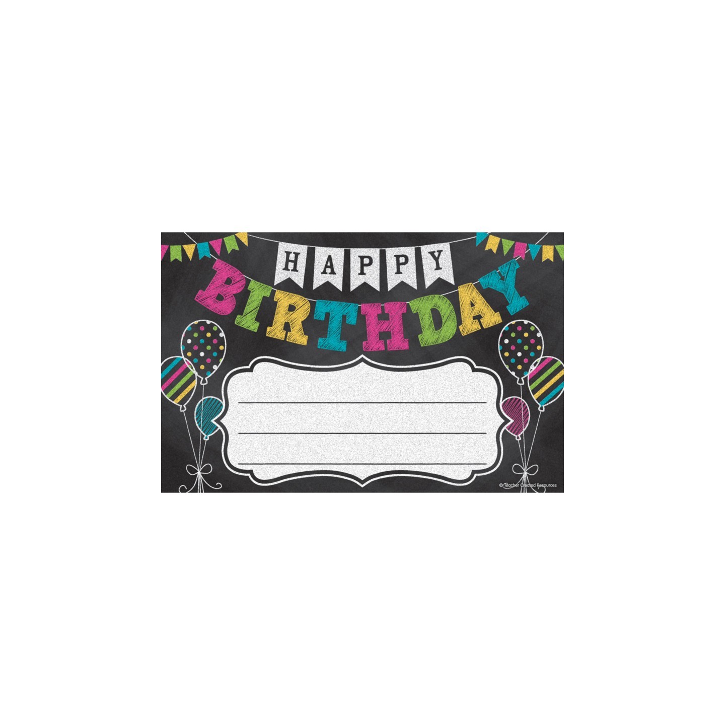 Teacher Created Resources® Chalkboard Brights Happy Birthday Awards