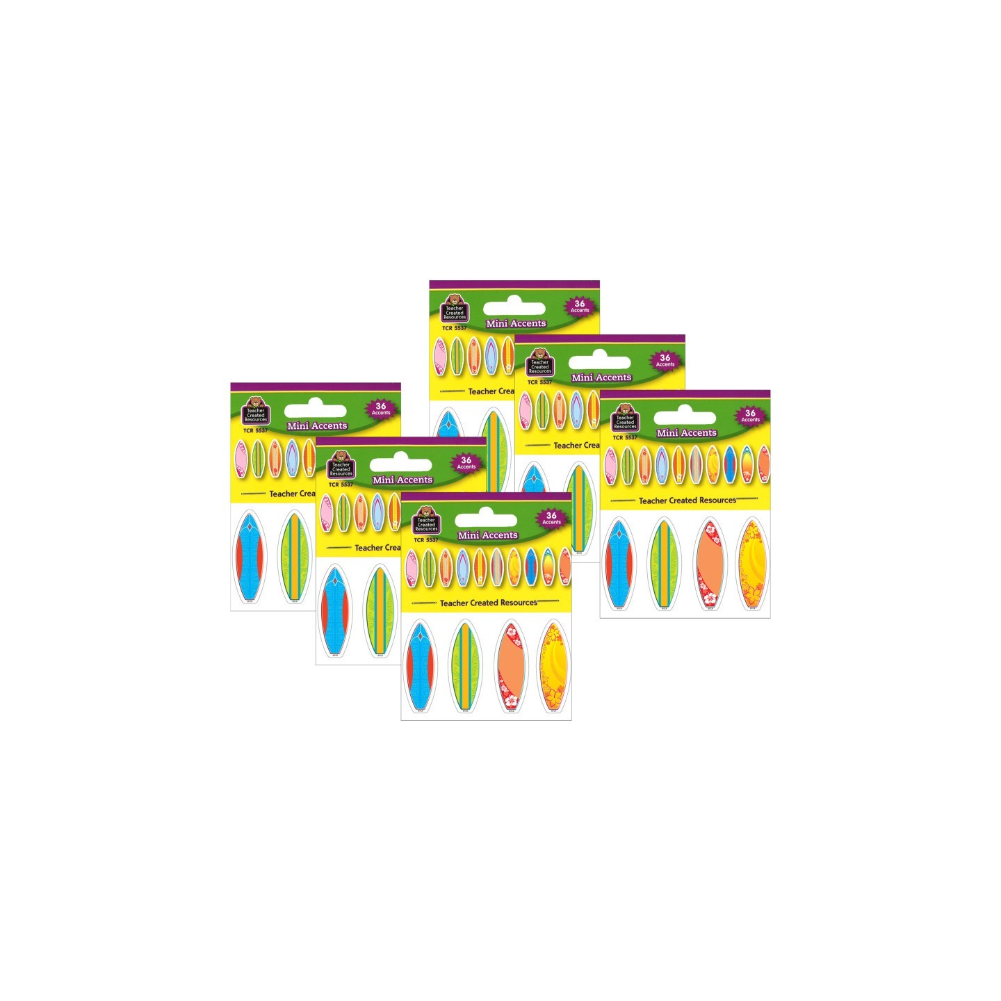 Teacher Created Resources® Surfboards Mini Accents, 36 Per Pack, 6 Packs