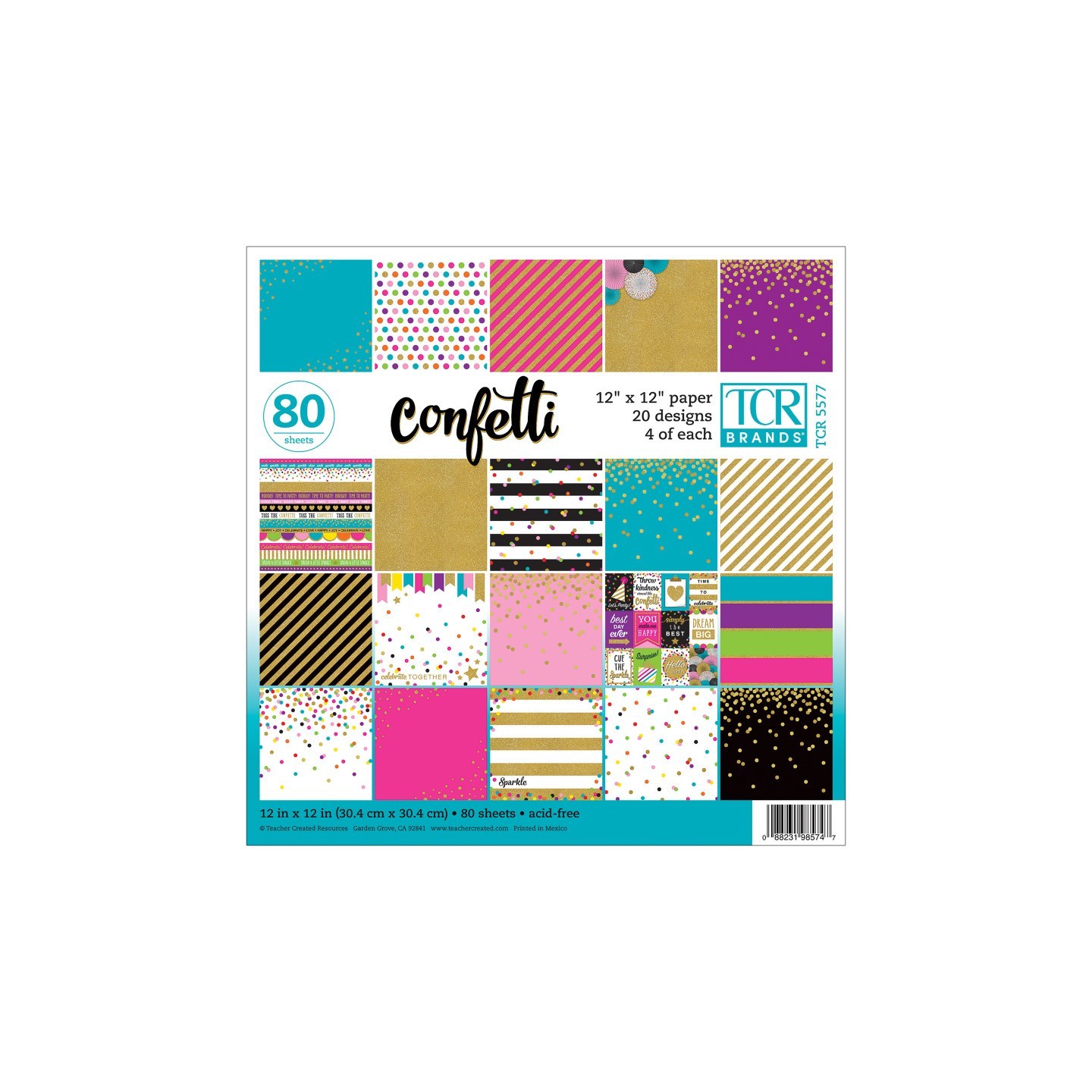 Teacher Created Resources® Confetti Project Paper, 12" x 12", 80 Sheets