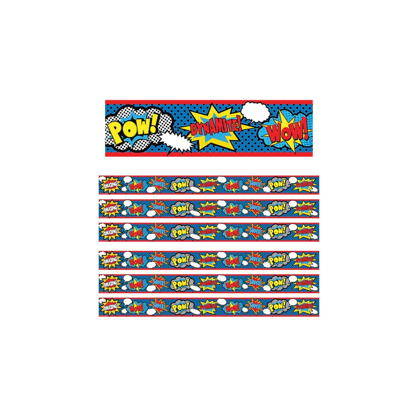 Teacher Created Resources® Superhero Straight Border Trim, 35 Feet Per Pack, 6 Packs