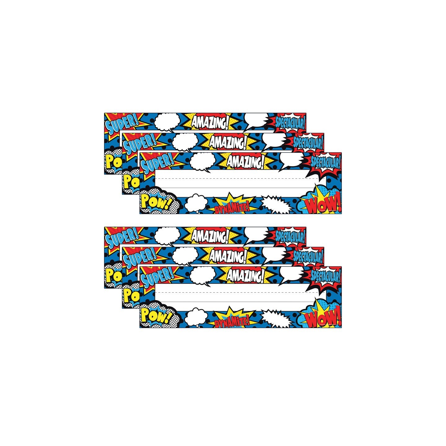 Teacher Created Resources® Superhero Flat Name Plates, 36 Per Pack, 6 Packs