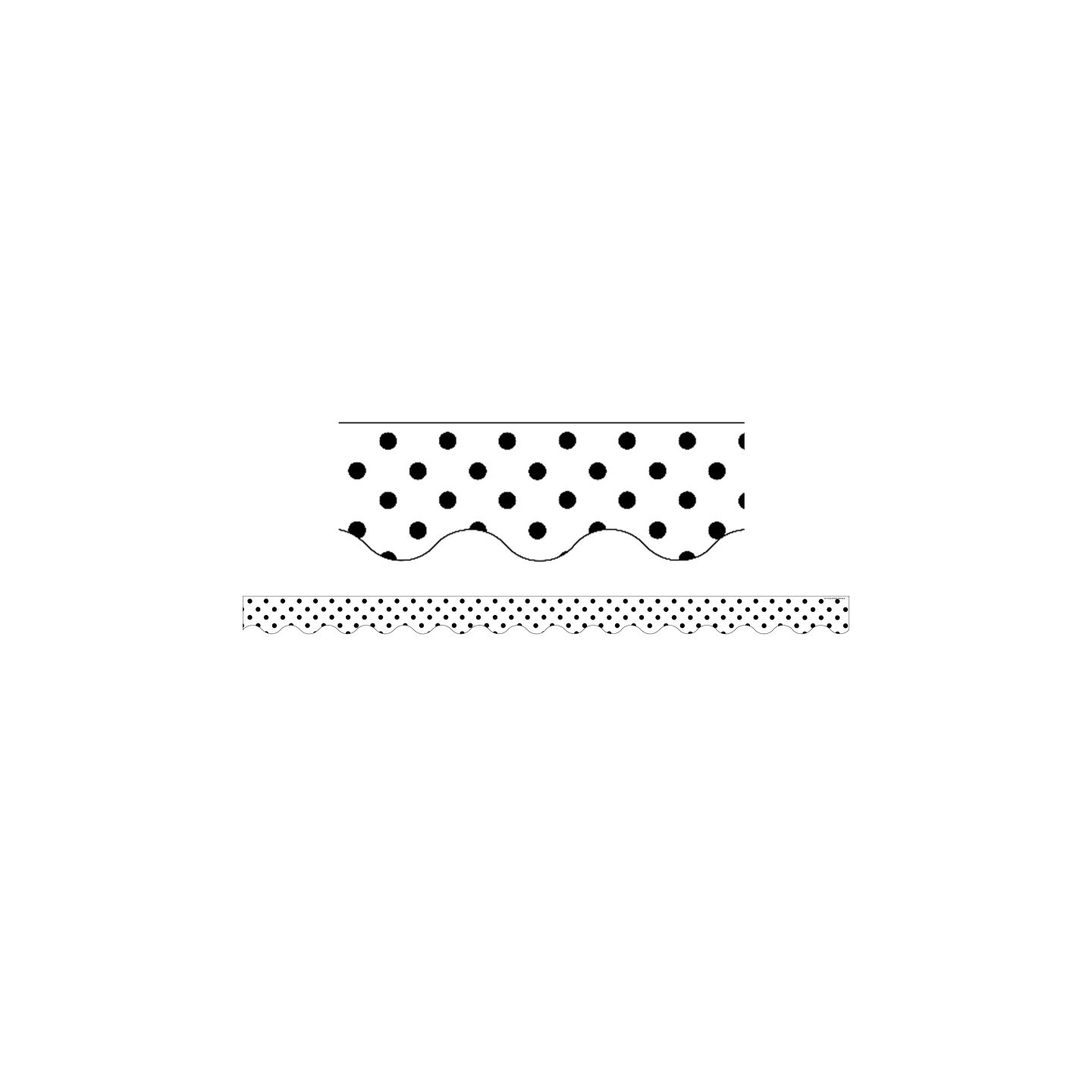 Teacher Created Resources® Black Polka Dots on White Scalloped Border Trim, 35 Feet