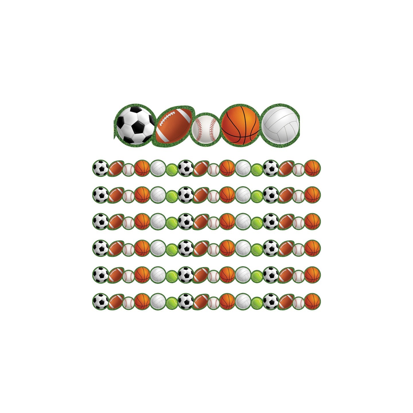 Teacher Created Resources® Sports Die-Cut Border Trim, 35 Feet Per Pack, 6 Packs
