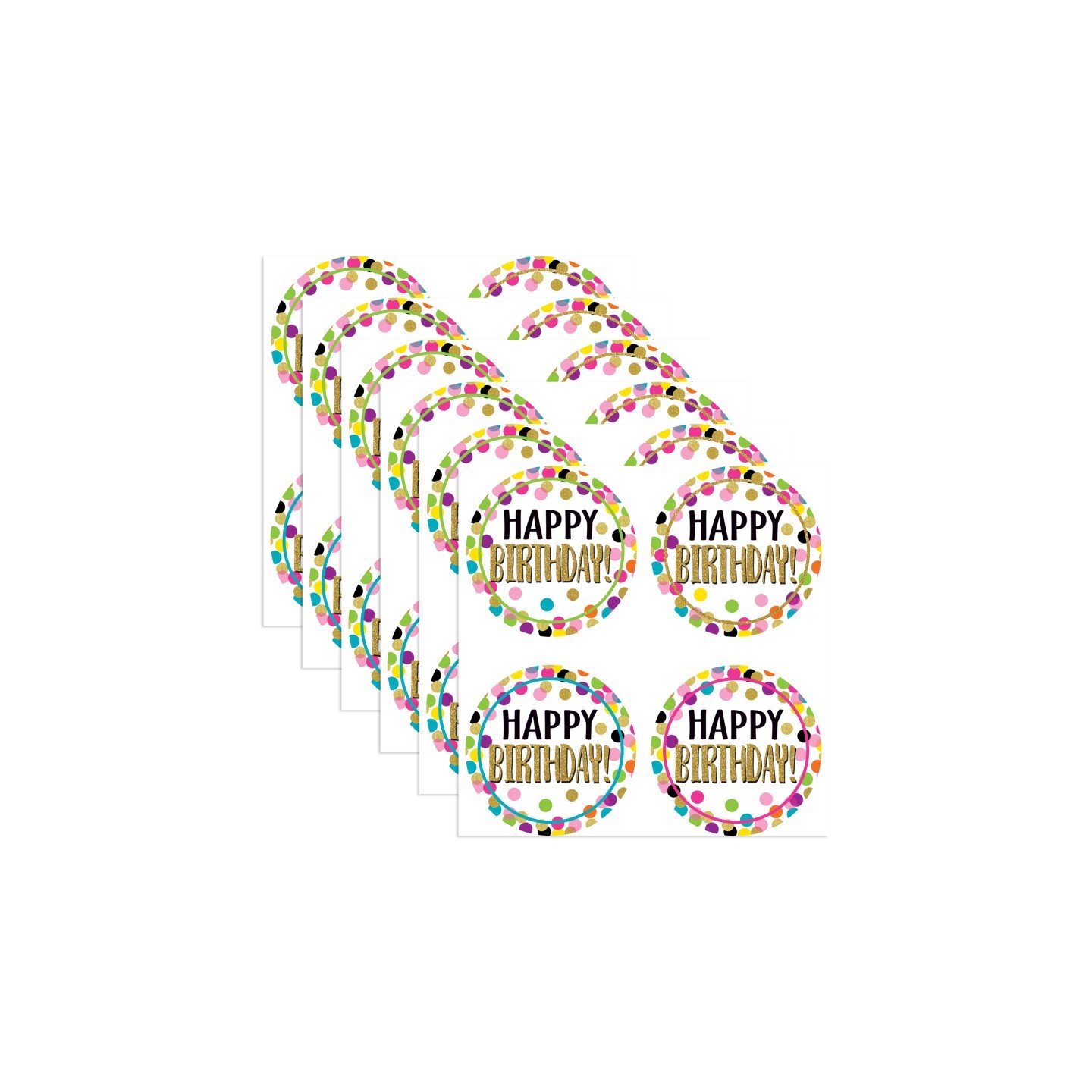 Teacher Created Resources® Confetti Happy Birthday Wear 'Em Badges, 32 Per Pack, 6 Packs