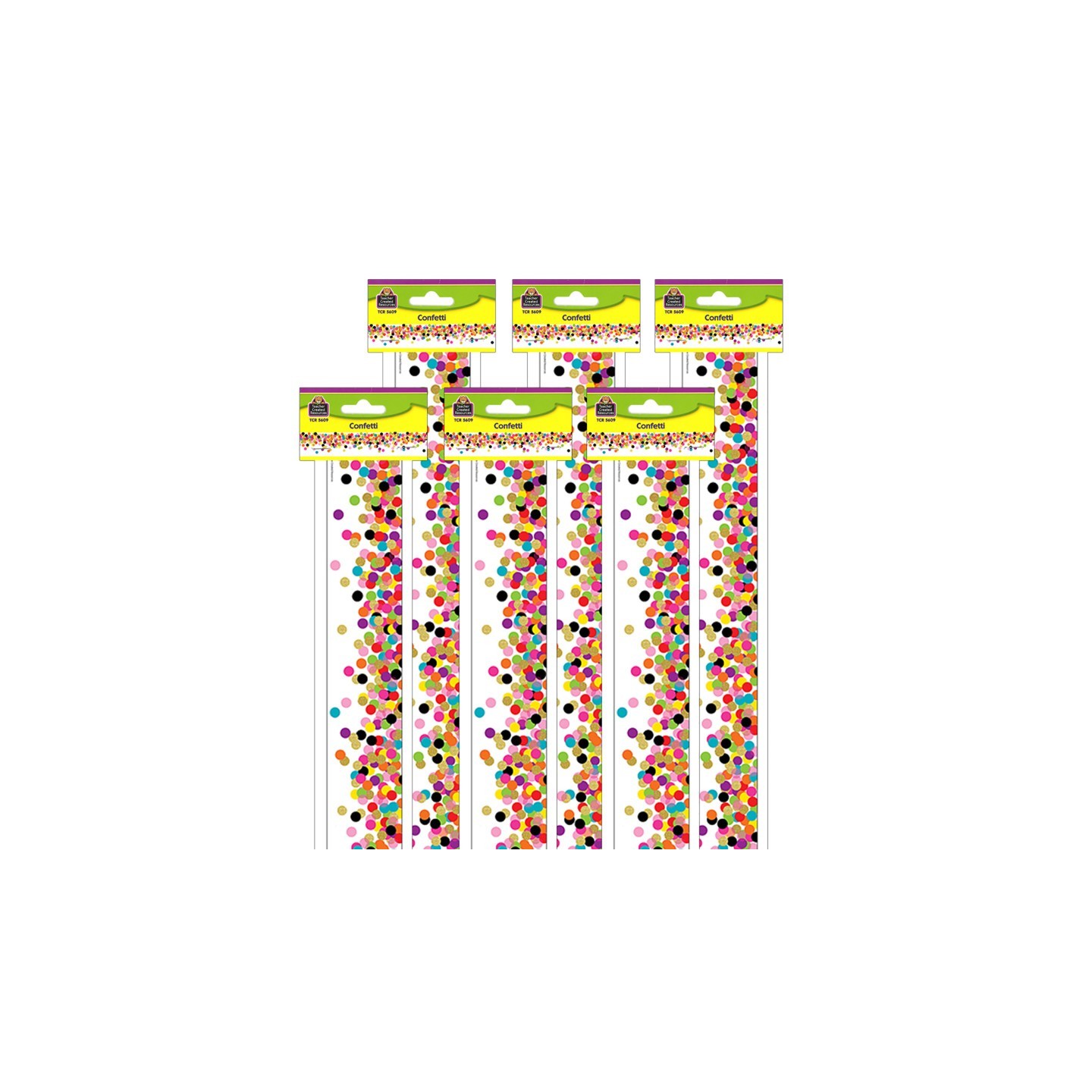 Teacher Created Resources® Confetti Straight Border Trim, 35 Feet Per Pack, 6 Packs