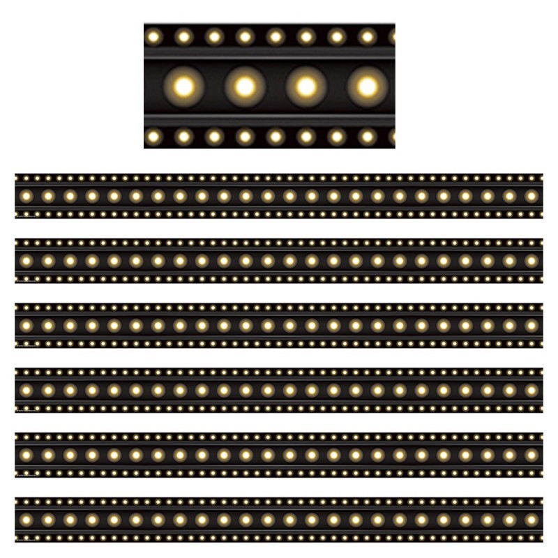 Teacher Created Resources® Black Marquee Straight Border Trim, 35 Feet Per Pack, 6 Packs