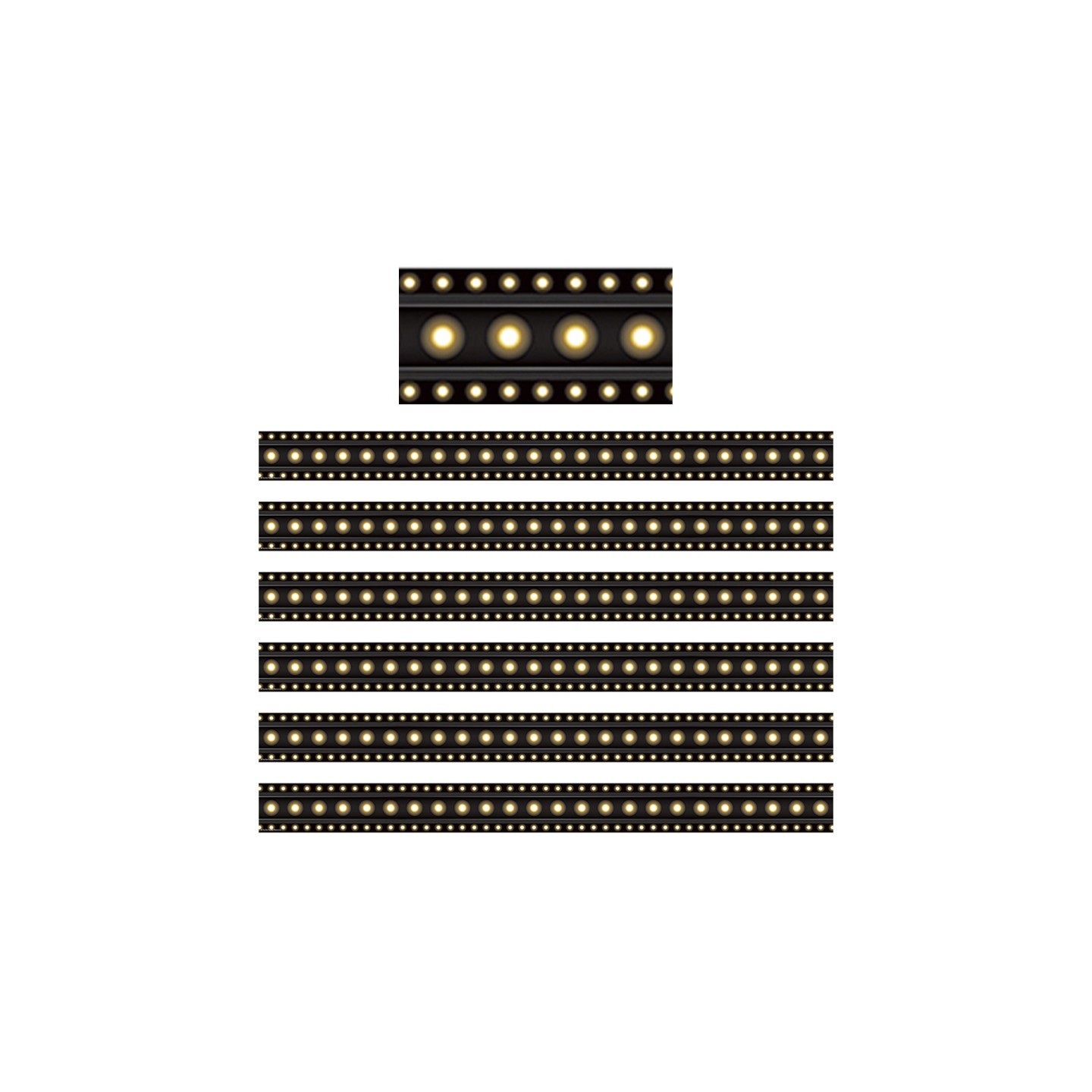 Teacher Created Resources® Black Marquee Straight Border Trim, 35 Feet Per Pack, 6 Packs