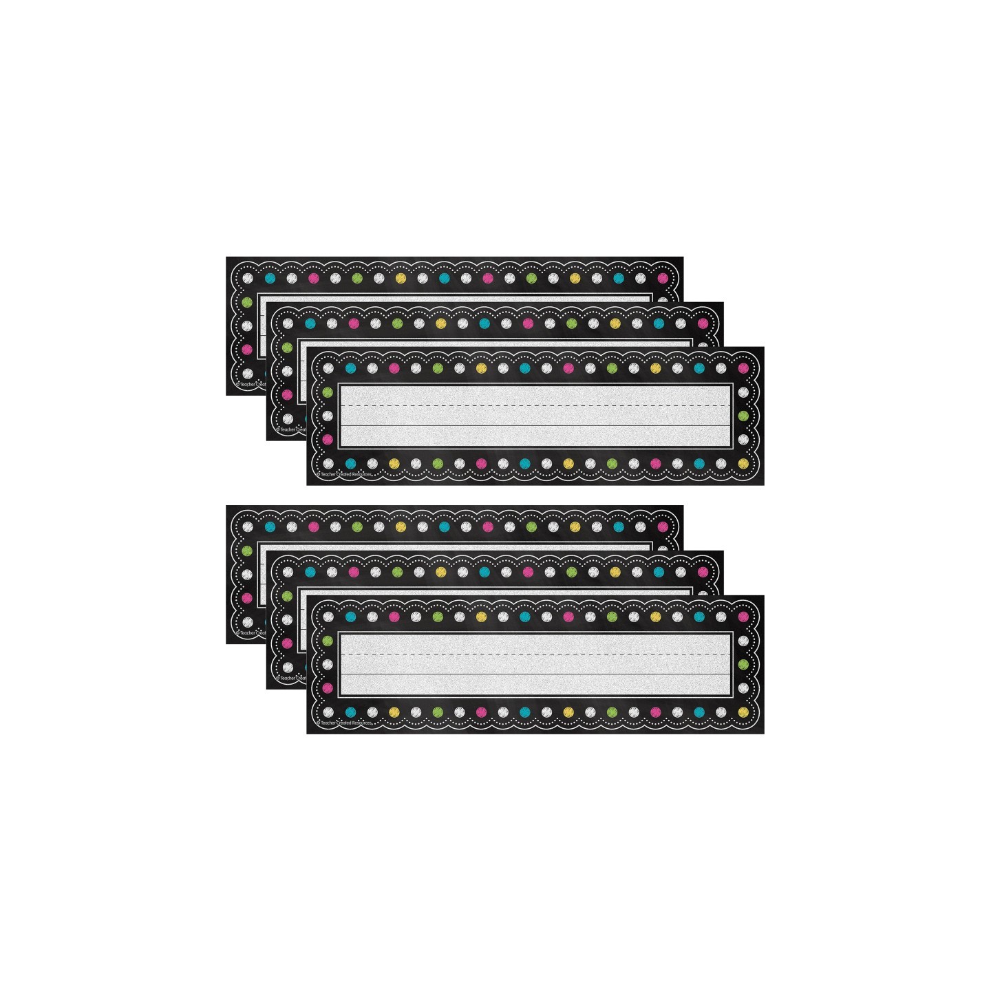 Teacher Created Resources® Chalkboard Brights Flat Name Plates, 36 Per Pack, 6 Packs