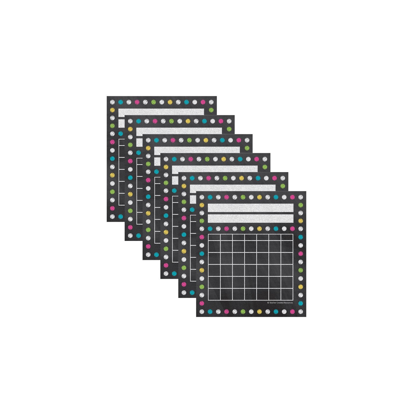 Teacher Created Resources® Chalkboard Brights Mini Incentive Charts, 36 Per Pack, 6 Packs