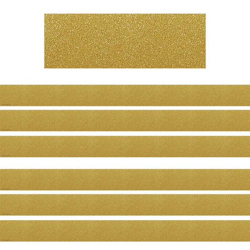 Teacher Created Resources® Confetti Gold Straight Border Trim, 35 Feet Per Pack, 6 Packs
