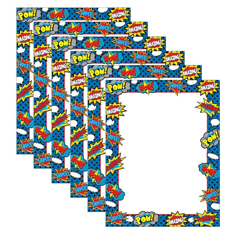 Teacher Created Resources® Superhero Computer Paper, 50 Sheets Per Pack, 6 Packs
