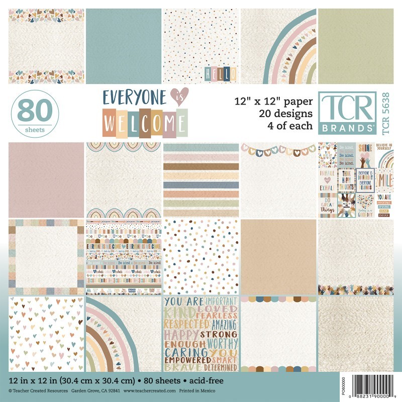 Teacher Created Resources® Everyone Is Welcome Project Paper Book, 12" x 12", 80 Sheets