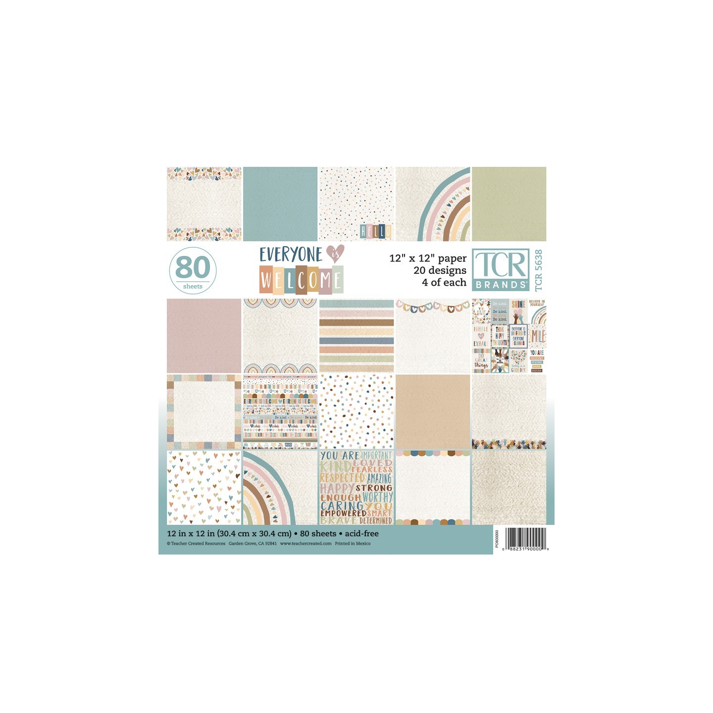 Teacher Created Resources® Everyone Is Welcome Project Paper Book, 12" x 12", 80 Sheets