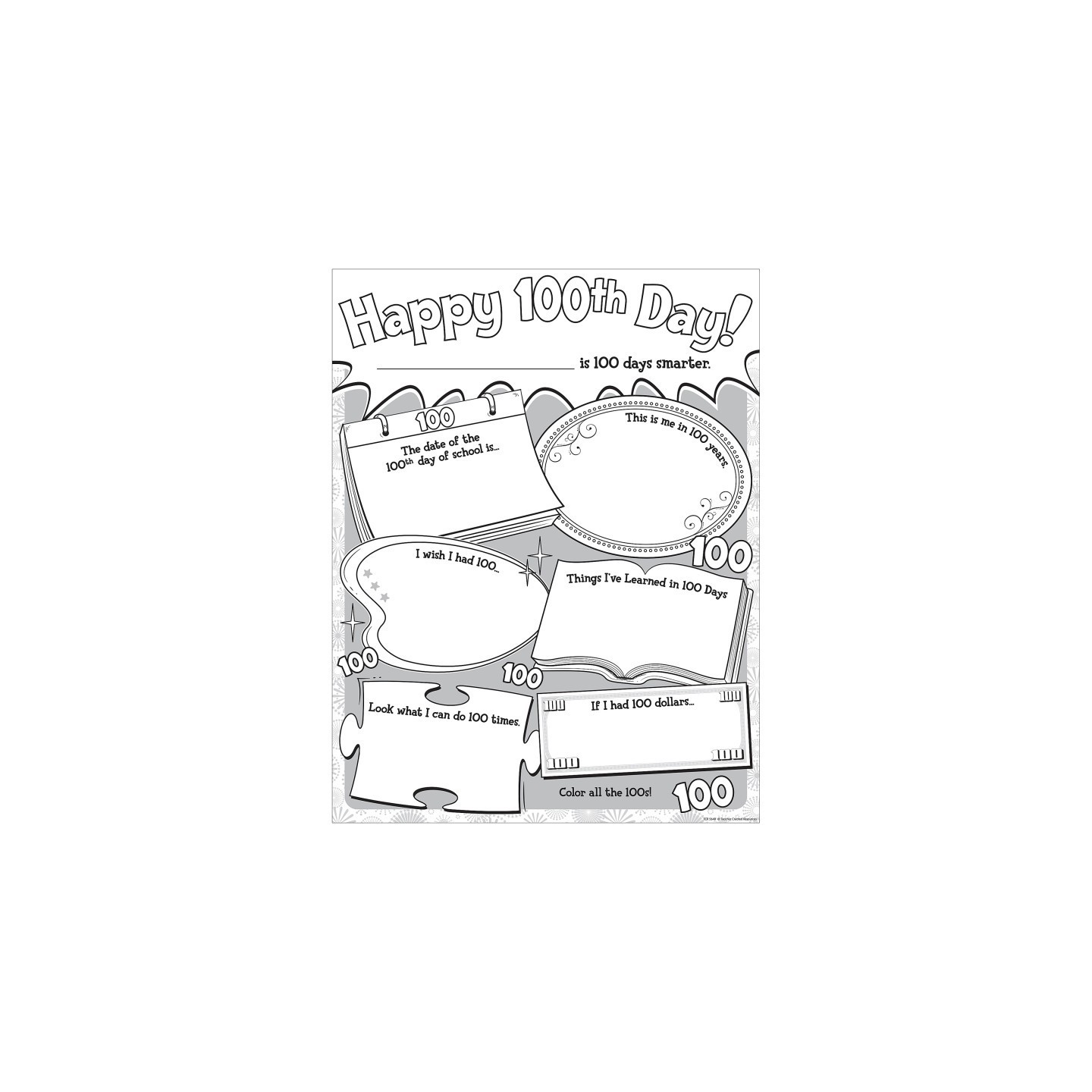 Teacher Created Resources® Happy 100th Day Poster Pack, Pack of 32