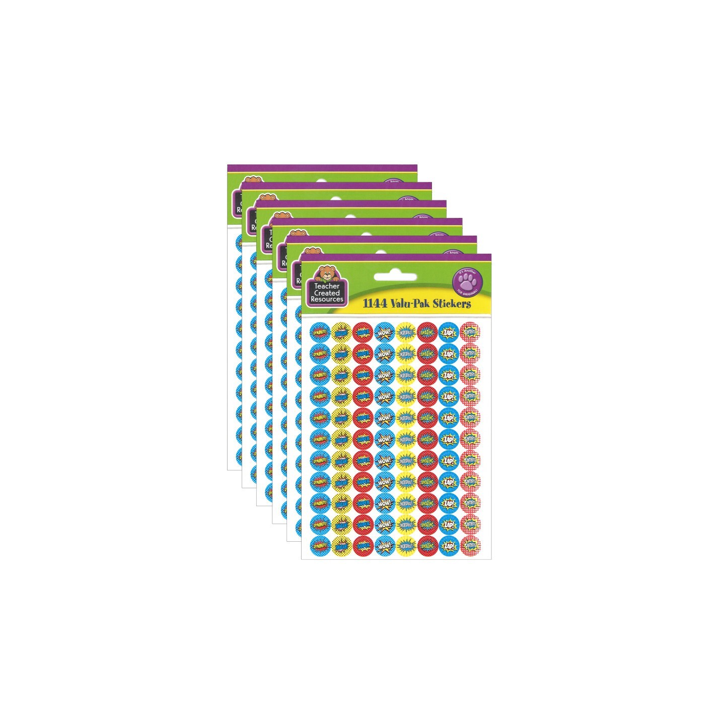 Teacher Created Resources® Superhero Mini Stickers Valu-Pak, 1144 Per Pack, 6 Packs