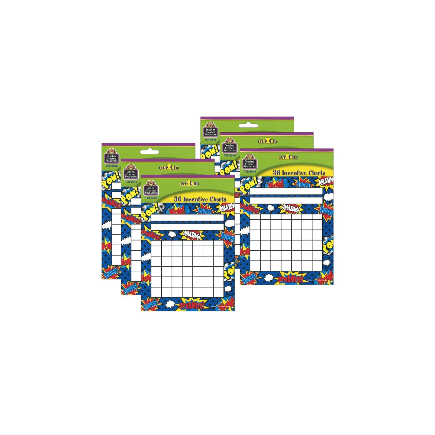 Teacher Created Resources® Superhero Incentive Chart, 36 Per Pack, 6 Packs