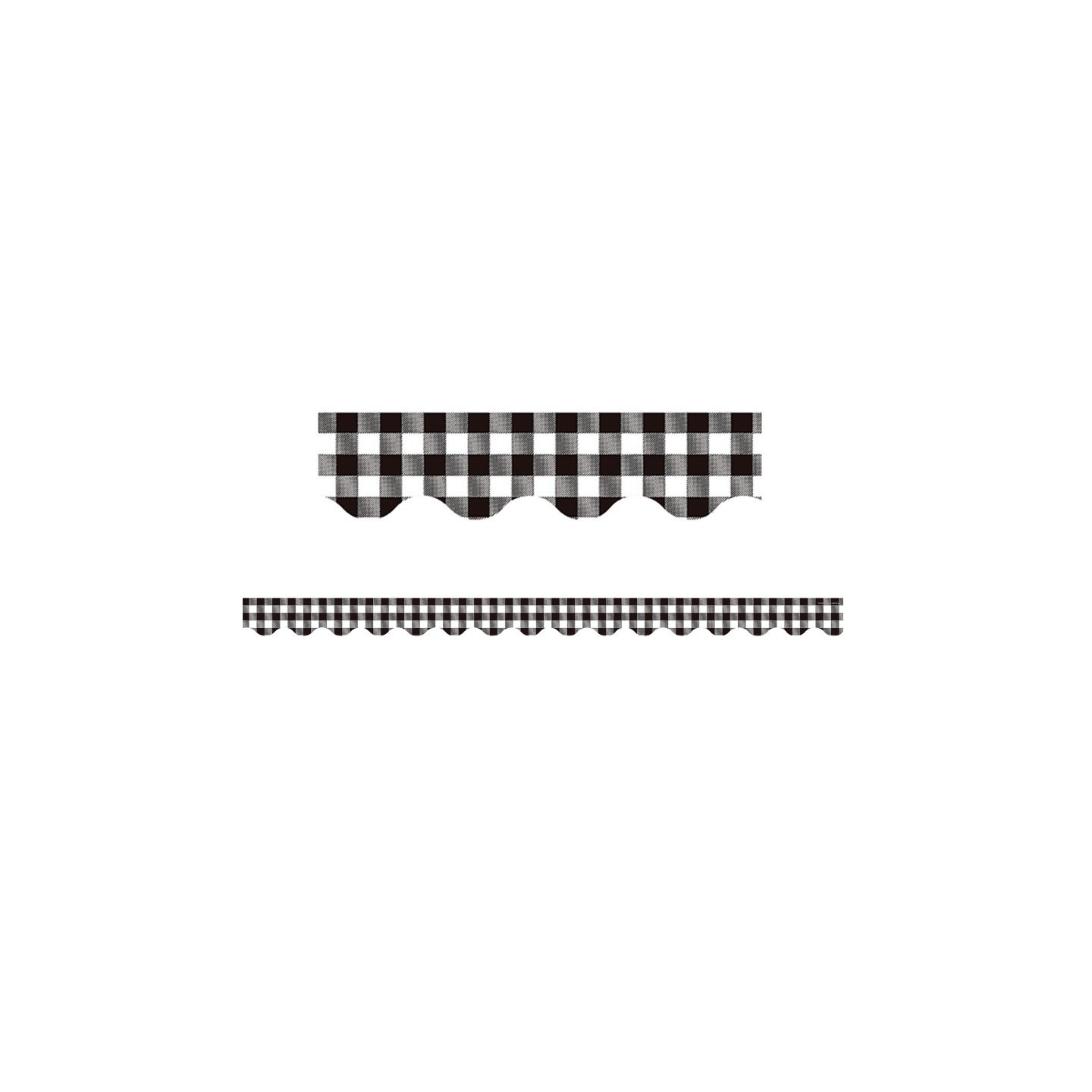 Teacher Created Resources® Black and White Gingham Scalloped Border Trim, 35 Feet
