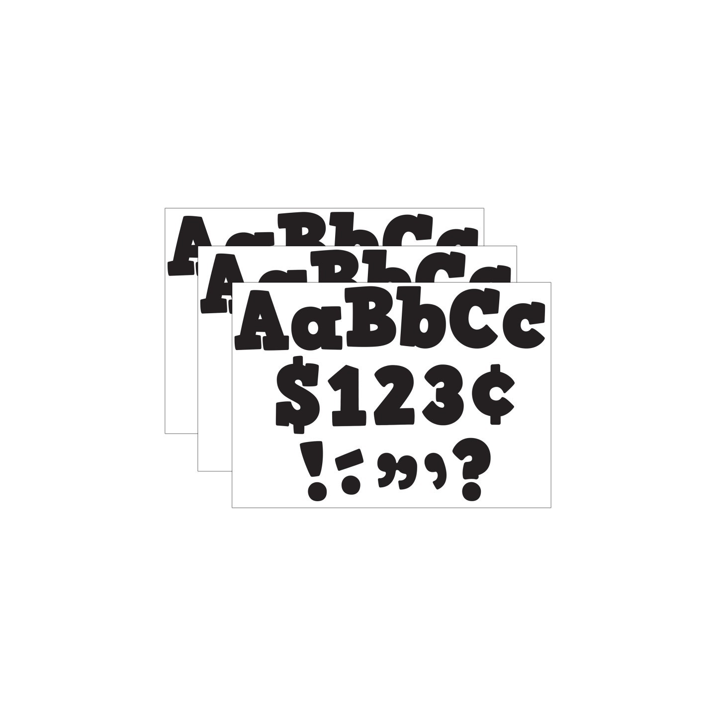Teacher Created Resources® Black Bold Block 4" Letters Combo Pack, 230 Pieces Per Pack, 3 Packs