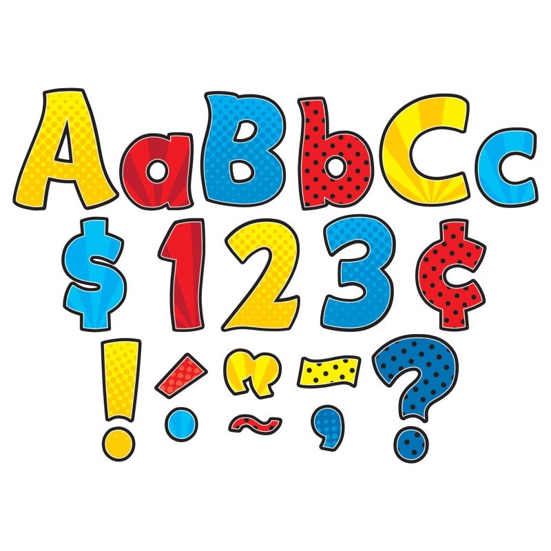 Teacher Created Resources® Superhero Funtastic 4" Letters Combo Pack, 208 Pieces